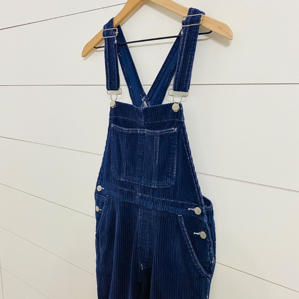 BDG Navy Corduroy Overalls, Women’s Size Small Petite - Picture 4 of 13